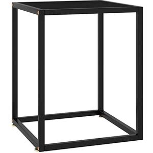 AJJHUUKI Tafels Salontafel Zwart met Zwart Glas 40x40x50 cm Meubels