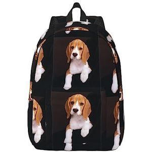 NOKOER Ovely Pet Dog Beagle Gedrukt Canvas Rugzak, Casual Daypacks, Laptop Rugzak Voor Vrouwen Mannen, Lichtgewicht Reizen Dagrugzak, Zwart, Small, Dagrugzak Rugzakken
