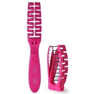 F3 Systems Opvouwbare haarborstel met spiegel, opvouwbare reisborstel, compacte zakformaat, haarborstel ontwarrende kam voor volwassenen en kinderen, draagbare en zakborstel met spiegel, gezonde glans, nat en droog haar