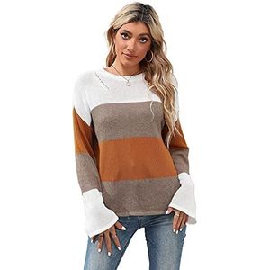 Vrouwen Casual Trui Trui Winter Gezellige Lange Mouw Coltrui Truien Gebreide Trui Top Losse Fit, Coffee, L