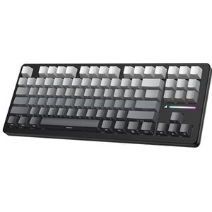 ATTACK SHARK M87PRO TKL Draadloos Mechanisch Gamingtoetsenbord, BT5.0/2.4G/USB-C Bedraad Hot Swap RGB-Toetsenbord Us-Indeling, Lineaire Witte Schakelaar Met Gradiënt Zijprint - Maanverlichte Nacht