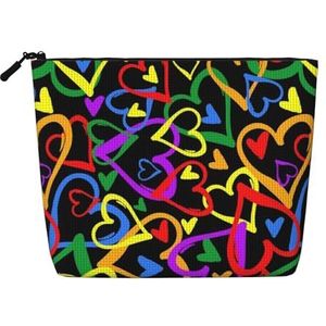 FZGGWYHL Gay Pride Regenboog Gedrukt Fake Hennep Make-up Tas Dagelijkse Opbergtas, Zwart, Eén maat, Tas Organizer