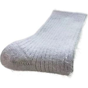 YIJIANUO Wollen sokken dames dames winter warme vrouwen sokken super dikker effen schapenwol tegen koude sneeuw thermische sokken zacht 1 paar, lichtpaars, 71 EU