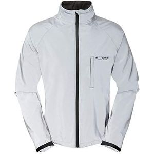 Ettore Heren Fietsjack Waterdicht Ademend Hoge Zichtbaarheid Reflecterend Zilver - Night Glow - S