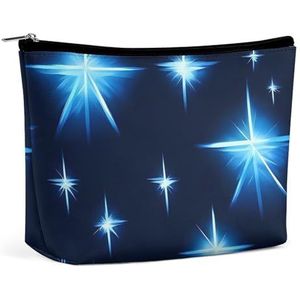 LYHVSFZQ Make-uptas, opvouwbare make-uptas, cartoon, blauwe ster, bedrukte make-uptas, reismake-uptas voor reizen en dagelijks leven, stijl, één maat, make-uptas, Stijl, Eén maat, Make-up Tas