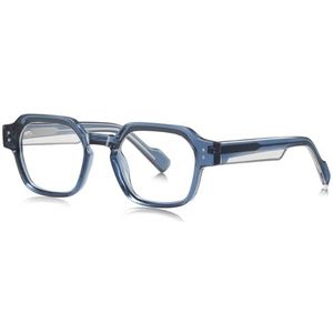 moomoobird Blauw licht blokkerende bril vierkante bril retro bril montuur voor mannen vrouwen TR90 montuur bril, Blauw met helder