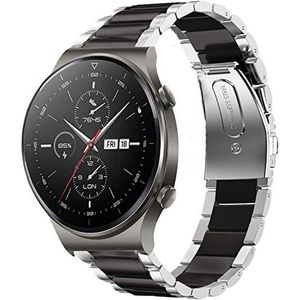 Compatibel met Huawei Watch GT2 Pro Bands, lvbu roestvrij staal metalen vervangende armband compatibel met Huawei Watch GT 2 Pro Smartwatch, Zilver-Zwart, armband