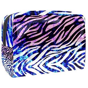 Draagbare make-up tas met rits reizen toilettas voor vrouwen handige opslag cosmetische zakje kleurrijke Zebra
