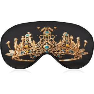 Gold Queen Bee Crown slaapmasker zacht en comfortabel nachtslaapmasker gezichtshangende gewatteerde oogbedekking met verstelbare band voor diepe rust reizen ploegendienst
