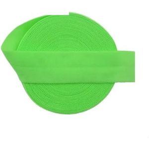 2 5 10 Yard 3/4 ""20mm Solid Matte Niet Glanzende FOE Vouw Over Elastiek Spandex Band Haarband fascia Jurk cucito Trim-Neon Groen-2 Yards