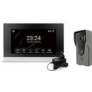 Walkie-talkie, 1080P Video Intercom Systeem DoorPhone for Thuis Draadloze Smart Video Deurbel Met Bedrade Deurbel TUYA APP(H-R6-P356B-M503BA)