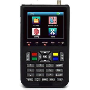 Poratable V9 digitale satellietsignaalzoeker met 3,5 inch LCD-scherm satellietzoeker Snelle identificatie(Nero)