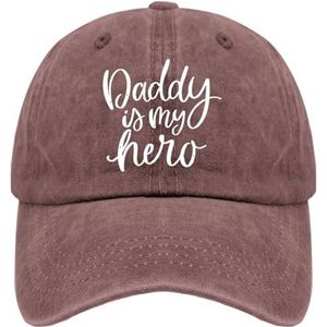 OOWK Dad Hats Daddy is My Hew Trucker Caps voor Vrouwen Retro Gewassen Katoen Verstelbaar voor Reisgeschenken, Wijn Rood, one size