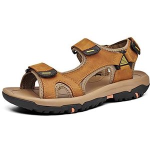 EKsma Heren sandalen, heren ademende wandelsandalen, zomer strand visser water schoenen trekking comfort sandaal, Bruin, 42 EU