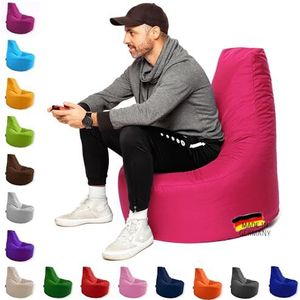 Patch home zitzak, gamer-kussen, loungekussen, zitkussen, stoel, geschikt voor binnen en buiten, gevuld en klaar voor gebruik, roze Ø 75 cm x hoogte 80 cm - in 2 maten en 25 kleuren