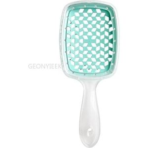 DieffematicSZ kam Wide Tooth Hollow Mesh Comb Ladies Scalp Massage Hairbrush Hollow Home Salon DIY Hair Tools (Color : Mavi)
