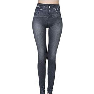 None Brand Thermische Fleece Denim Jeggings, Dames Winter Stretchy Hoge Taille Slim Jeans