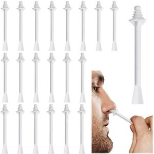 Deozu 20 stuks neuswax sticks, haarwax applicator sticks kit voor mannen vrouwen ontharing, neusgat reiniging, wenkbrauw, oor, gezicht (wit)