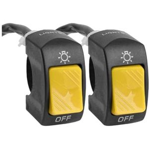 Motorfiets Stuur Schakelaar Universele Motorfiets Stuur Kill Switch Aan/uit Knop Modificatie Voor 22MM ATV's Accessoires(2pcs yellow)