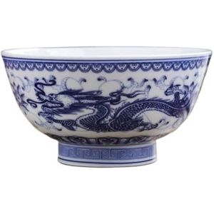 Bowls, Keramische kom* Chinese oude paleisstijl porseleinen rijstkom, papkom, soepkom 13,8 cm 5,5 inch aardewerk handgemaakt onderglazuur Kleur oude kom blauw wit