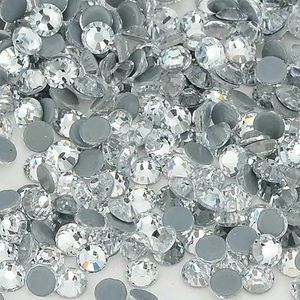 SS6-SS20 1440 stuks/zak hotfix glazen ronde strass steentjes trouwjurk decoratie kristal voor nail art diy accessoires-kristal-SS6(1.9-2.1mm)-1440 stuks