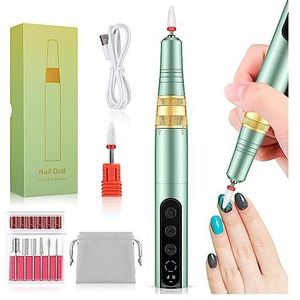 Elektrische nagelvijl, Beaulush draadloze elektrische nagelboormachine, 35000 RPM gelpolijst nagelboorpen, draagbare manicuremachine Nagelschuurmachine Gereedschap voor zowel natuurlijke als kunstnage