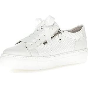 Gabor Lage sneakers voor dames, lage schoenen, uitneembaar voetbed, beste pasvorm, Wit Latte 22, 38.5 EU