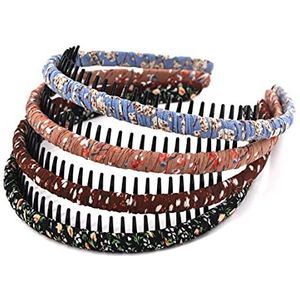 STHUAHE 4 Stuks Vrouw/Meisjes Bohemen Stijl Serie Zijde en Bescherming Hars Tanden Kam Haar Hoepel Haarband Hoofdband Haaraccessoires door Beauty Hair (Multi-Colored-No.15)