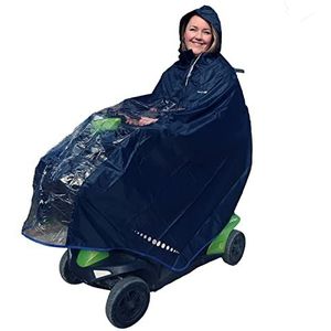 GOTITA - Waterdichte poncho voor elektrische rolstoel/scooter - regenjas voor elektrische rolstoel - Italiaans design - elektrische maat/scooter L (Donkerblauw)
