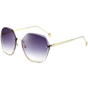 BOSREROY Mode half frame zonnebril voor vrouwen: lichtgewicht outdoor vintage metalen brillen met beschermende stijl, Paars11, One Size