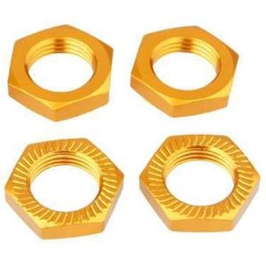 4 Stuks 17 Mm Wielmoer Hex Adapter Spoed 1.25 Mm Voor Sommige Rc Hobby Model Auto Hobao Wiel moer 1/8 Rc Model Auto (Color : Gold)