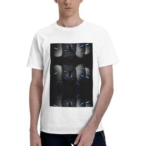 CKGODGF 3D slangenbehang print heren katoenen T-shirt, casual en comfortabel korte mouw, geschikt voor fitness en dagelijks gebruik, Wit, S