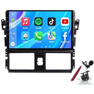 Android 14 Autoradio Sat Navi voor T-oyota Vios Yaris(2013-2017) 9 Inch Touchscreen Multimedia Speler met Draadloze Carplay GPS Navigatie FM RDS Bluetooth 5G-WiFi SWC DSP,M150s