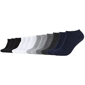 Camano Unisex sokken CA-Soft Organic Cotton Sneaker 12 Pack 35-38 39-42 43-46 Zwart Grijs Blauw Wit, Navy Mix (5997), 39-42 EU