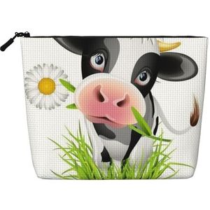 FZGGWYHL Leuke Koe Gedrukte Nep Hennep Hennep Make-up Bag Dagelijkse Opbergtas, Zwart, Eén maat, Tas Organizer