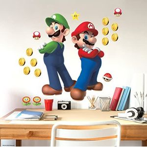 Gigantische sticker Super Mario Bros. en Luigi herpositioneerbaar