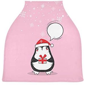 Pink Art Penguin Baby Autostoelhoes Luifel Stretchy Verpleging Covers Ademend Winddicht Winter Sjaal voor Baby Borstvoeding Jongens Meisjes