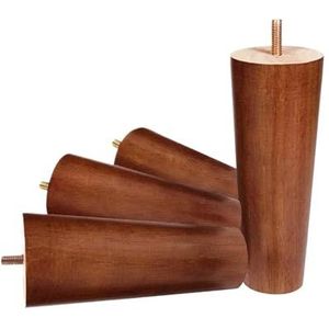 4 Stuks Hoogte 8-25 Cm Massief Houten Meubelpoten for Salontafel Bed Tv Kast En Stoel Vervanging voeten Schroef Houten Bankpoten Cheerfully (Color : Walnut-M8-20CM-A-4PC)