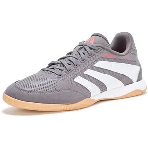 adidas Unisex Predator League Indoor Sneaker, Grey Strata/White/Lucid Red, 12 US Men