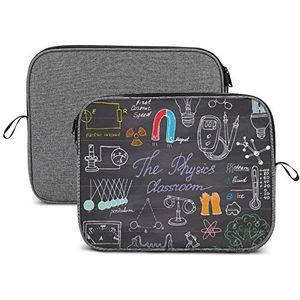 Physics And Science Elements Doodles Laptop Sleeve Case Beschermende Notebook Draagtas Reizen Aktetas 14 inch