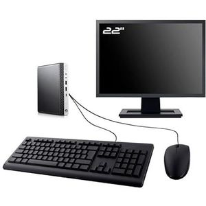 PC HP EliteDesk 800 G4 DM, 22 inch display Intel I5-8400T RAM, 16 GB SSD, 2 TB W11 WiFi (gereviseerd)