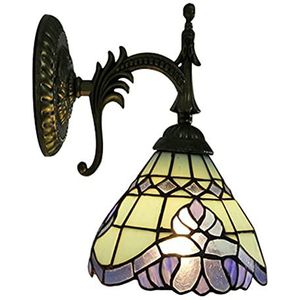 Tiffany Wandlamp, Nachtlampje, Glas-In-Lood Nachtlampje, Barokke Pastorale Stijl, Victoria Slaapkamer, Hal Muur, Ingang, Oogbeschermingslicht E27
