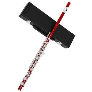 Professionele Fluitset Rood-witkoperen 16-gaats fluit met E-klep Houtblazersinstrument C-klep Vernikkelde zilveren klep