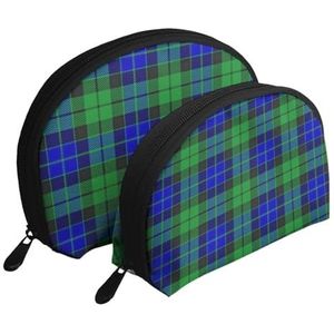Make-uptas, cosmetische reistas 2 stuks draagbare clutch zakje set zakje organizer Schotse clan MacKay tartan, zoals afgebeeld, Eén maat