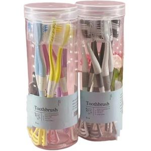 Volwassen zachte tandenborstel met handmatige tandenborstel, helpt om vuil van tandoppervlakken te verwijderen zonder het tandvlees te beschadigen, set van 16-stuks