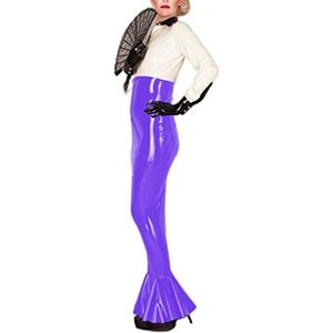 PVC High Waist Latex Leather Tight Maxi Bodycon Skirt,purple,S