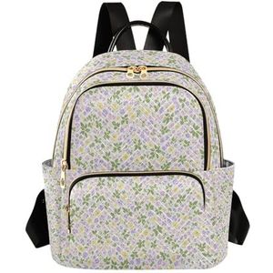 Nexawaveo Gewatteerde Rugzak voor Vrouwen Bloemen Patroon Groene 'Carry-On 14 Inch Laptop Rugzak, Bloemen Patroon Groen ', Medium, Rugzak Rugzakken