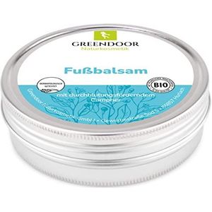 GREENDOOR Biologische voetbalsem 75 ml, voetcrème zout, 4-voudige opbrengst, natuurlijke cosmetica, natuurlijke voetbalsem, voetverzorgingscrème, anti-voetgeur