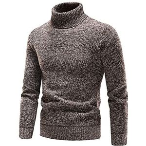 Heren Truien - Mannen Coltrui Trui Effen Kleur Sweatshirts Dikke Warm Dikke Slim Fit Mannelijke Winter Warme Truien Voor Kantoor Mannen Kleding