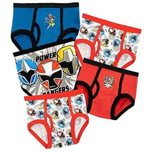 Power Rangers Jongens Slips Pack van 5, Meerkleurig, 6-7 jaar